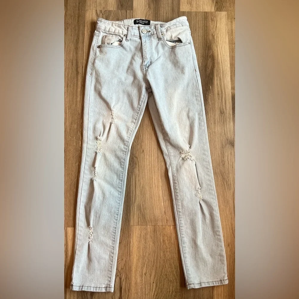 Smoke & Ash Super Light Skinny Ripped Jeans